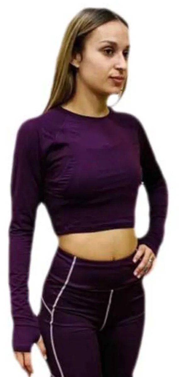 Umbro Pro Training Cropped T-shirt Met Lange Mouwen Paars M Vrouw