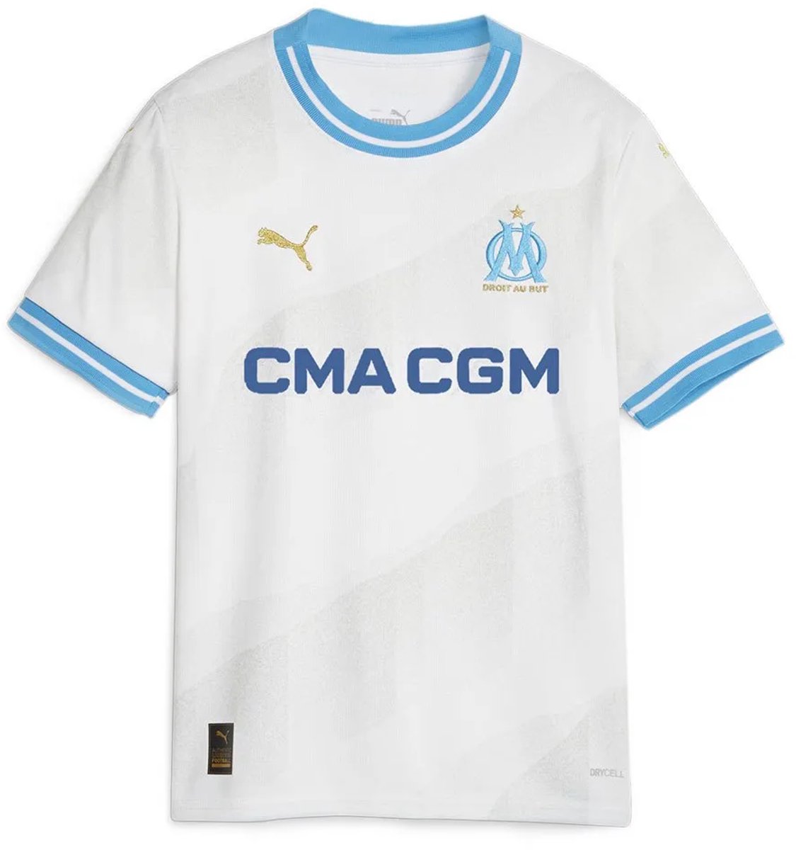 Puma Olympique Marseille 23/24 Thuis Korte Mouw T-shirt Junior Wit 5-6 Years Kinderen