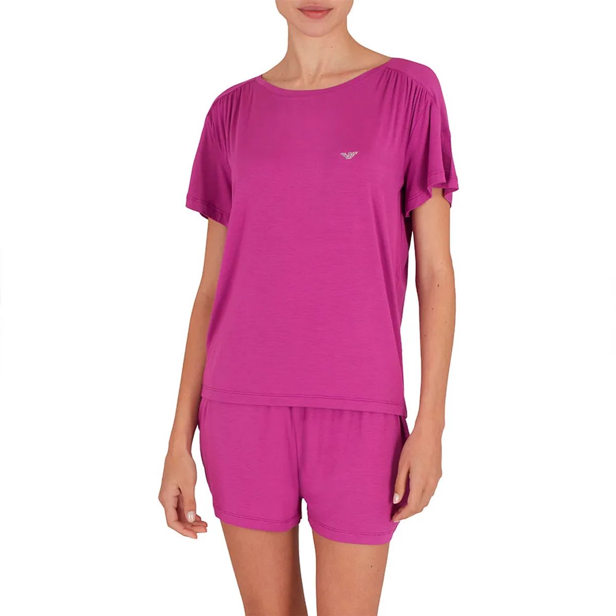Emporio Armani Ew000525_af10889 Korte Mouw Pyjama Roze XL Vrouw Bouganville