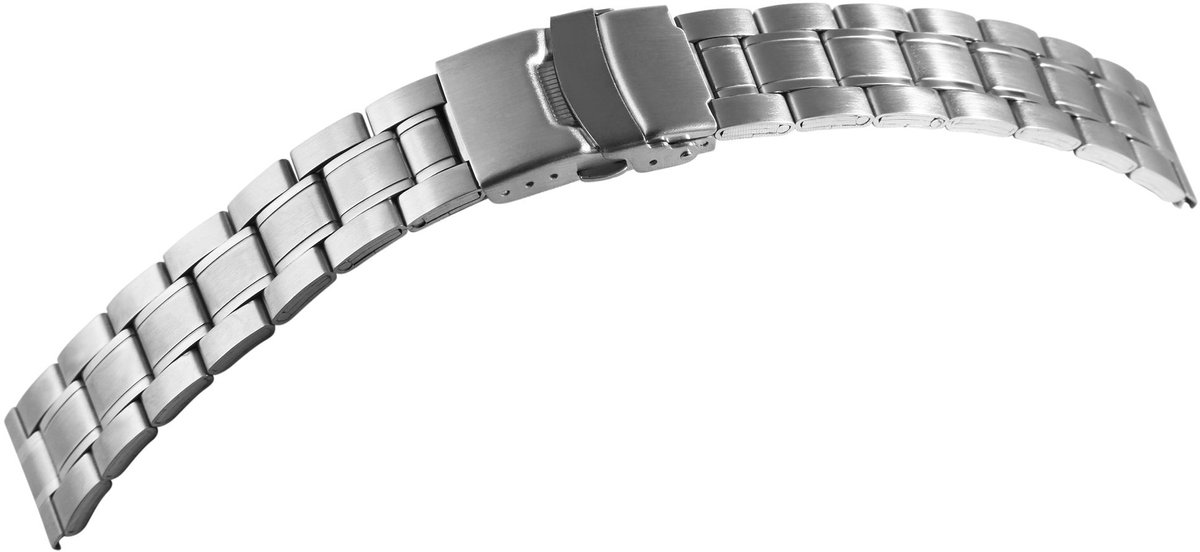 Engelhardt Engelhardt heren vervangende armband 8100132 Horlogeband van roestvrij staal, zilverkleurig, 18 mm - 24 mm