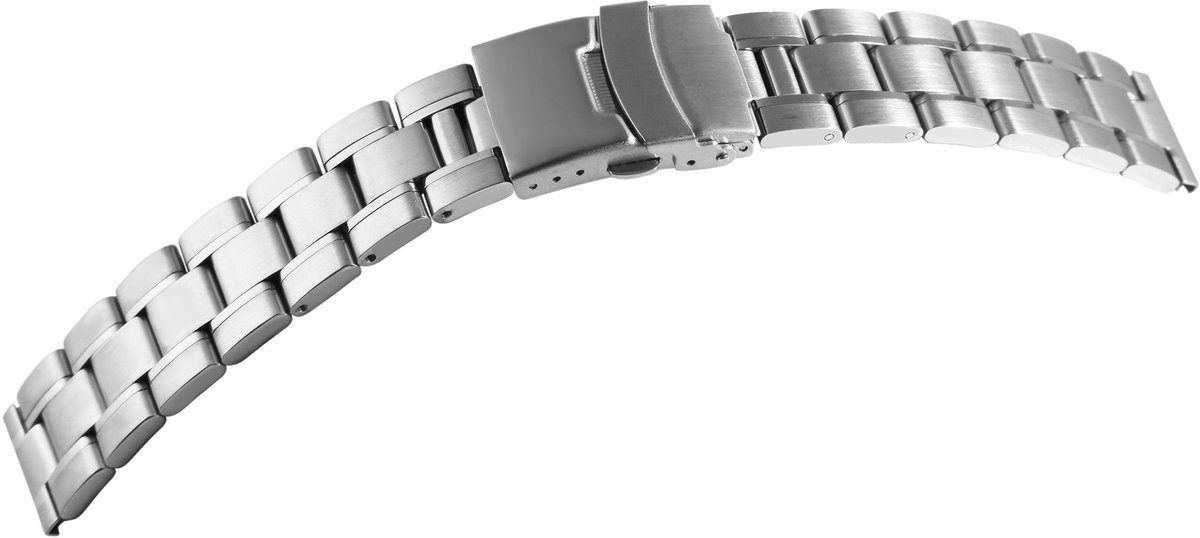 Engelhardt Engelhardt heren vervangende armband 8100127 Horlogeband van roestvrij staal, zilverkleurig, 18 mm