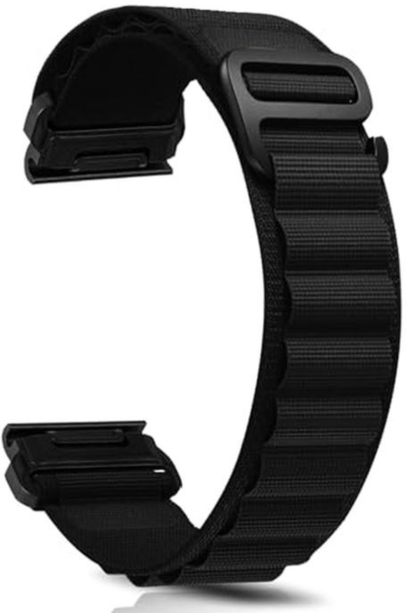 Verstelbare nylon sportarmband 22 mm QuickFit - Zwart