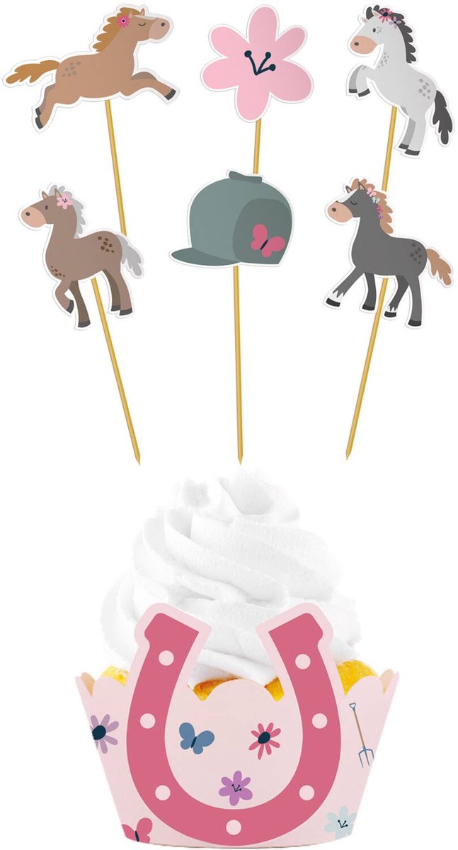 Cupcake Decoratie Set Happy Horses (6st)
