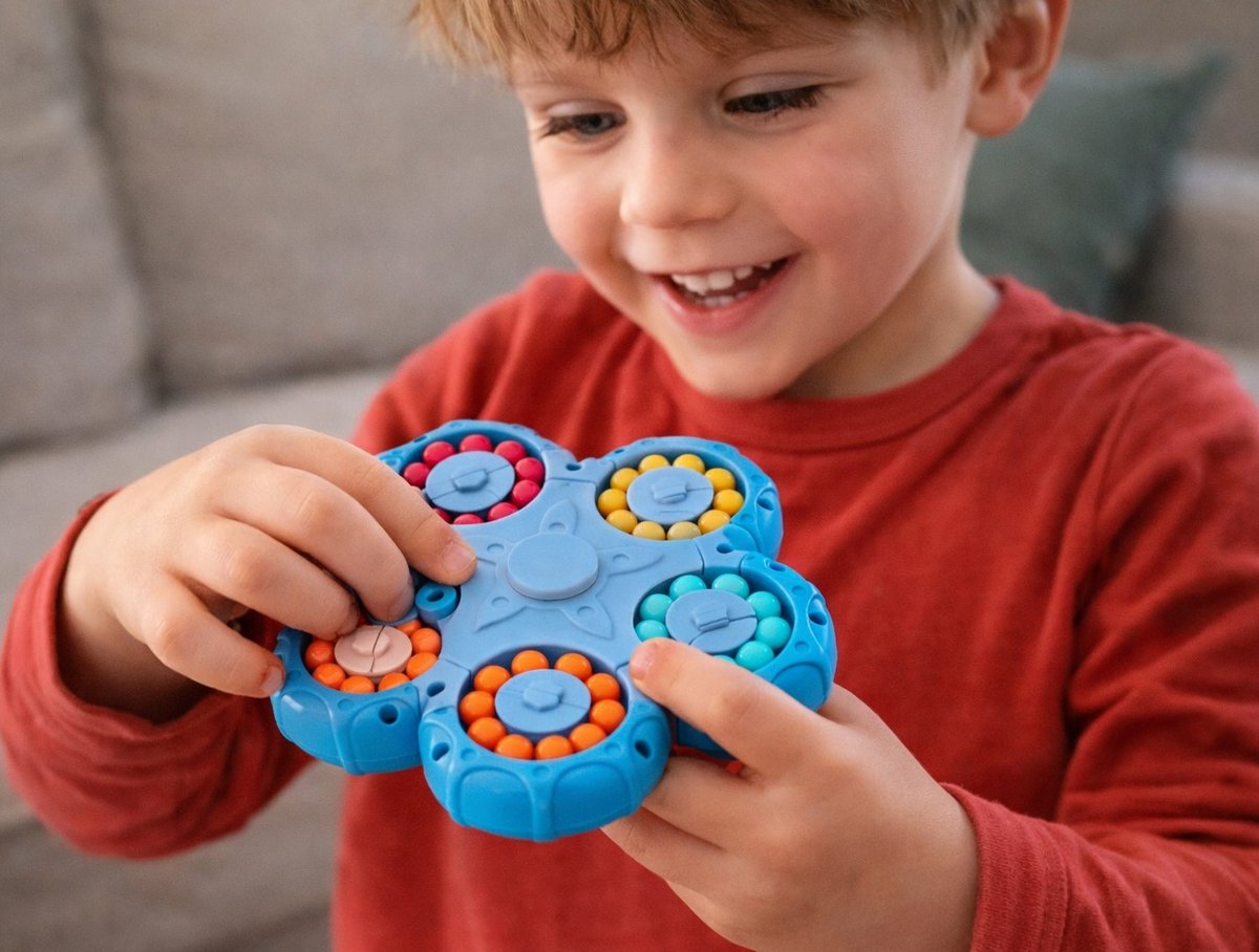 Fidget - Spinner - spinning - magic beans - roterend - educatief - blauw