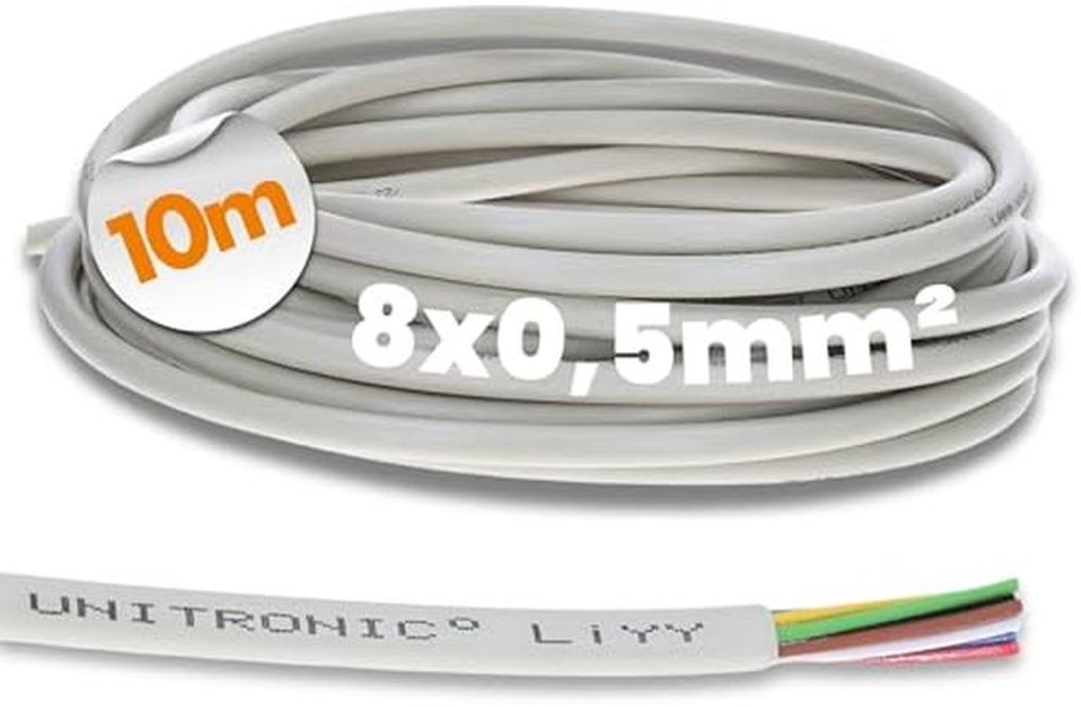 8-aderige Stuurkabel 0,5 mm² - 10 meter
