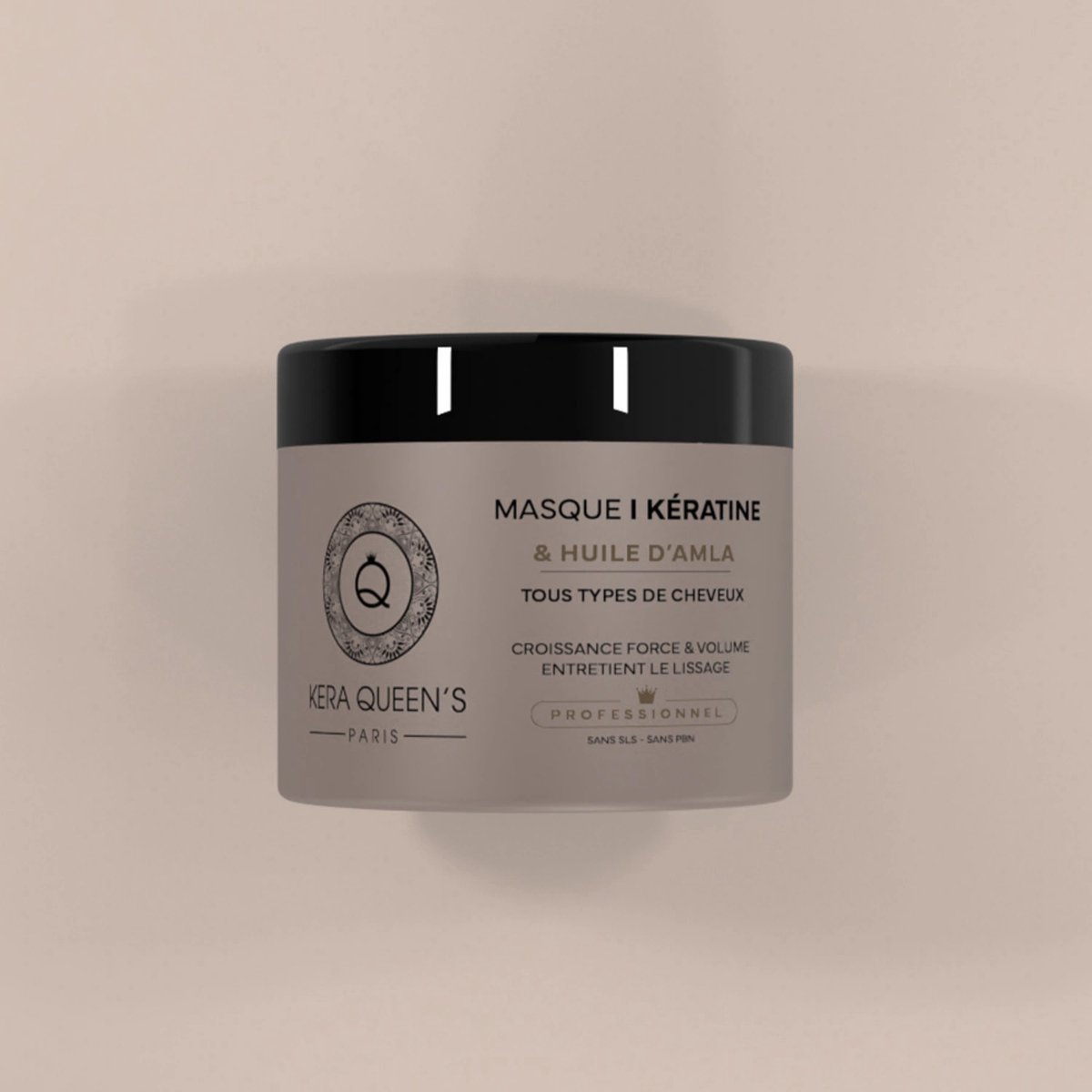 Kera Queens | professioneel Haarmasker met Keratin & Amla Extract - voor bruin of kastanhekleurig haar - 500ml - Vegan