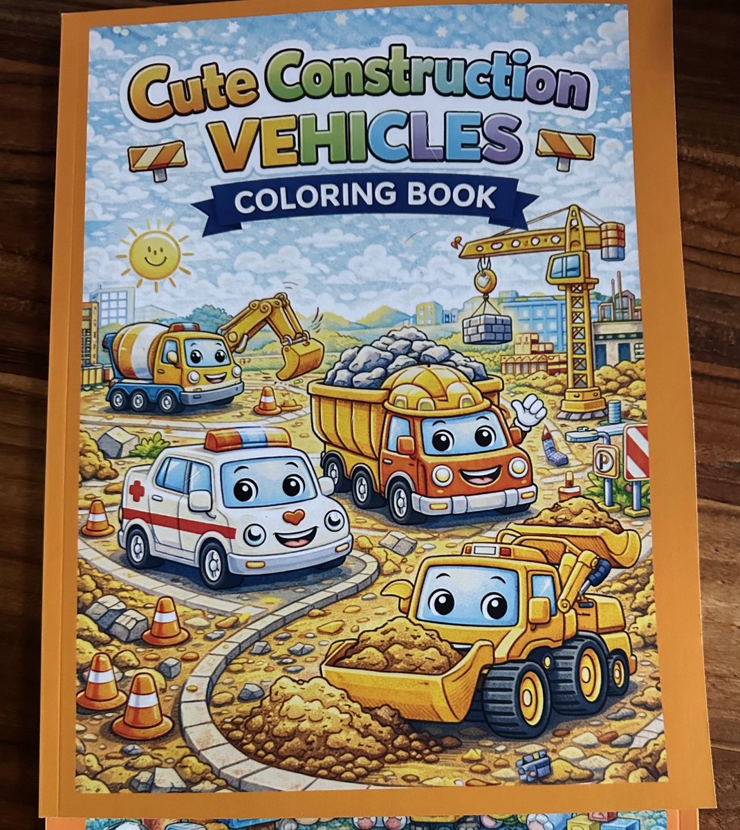 Cute Construction Vehicles Coloring Book – Artful Pixels | Kleurboek voor kinderen