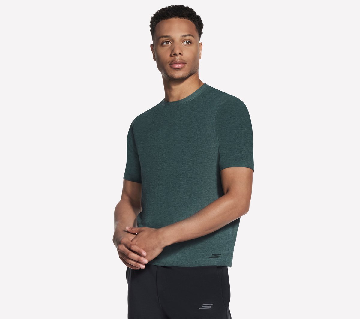 Skechers GODRI ALL DAY TEE Heren T-shirt - Donkergroen