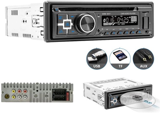 ESSGOO Autoradio met CD speler - Bluetooth - MP3-speler - USB AUX Bluetooth - Handsfree bellen - FM Radio - enkel 1 DIN