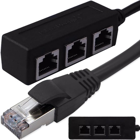 True Link Splitter LAN Splitter 1 naar 3 voor RJ45 Ethernet | Verdeel je Netwerk Efficiënt ...