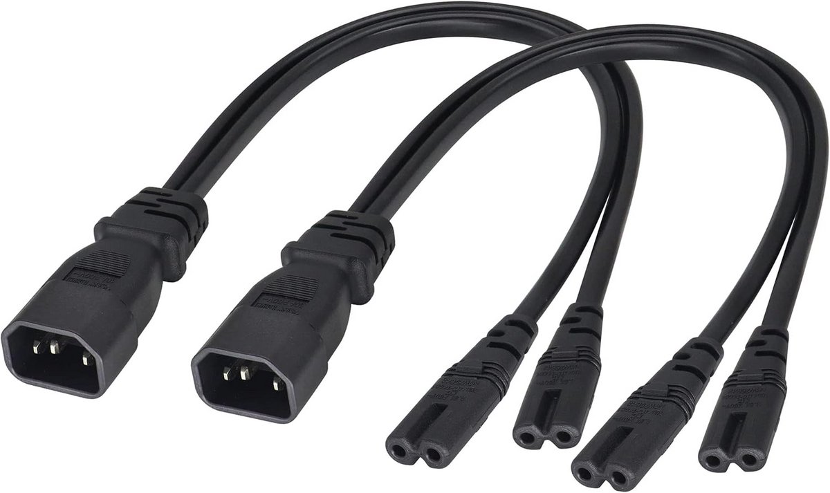 Dual C7 Y splitterkabel voor IEC 320 C14 - 10A, 125V, 0,3m