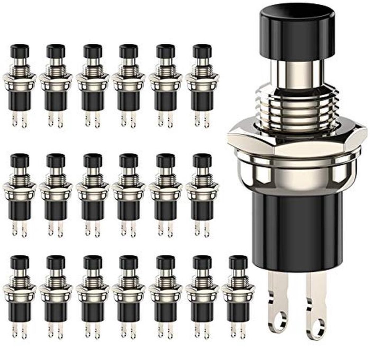 Mini Micro Drukknop 1A 250V AC Normaal Gesloten - 20 Stuks