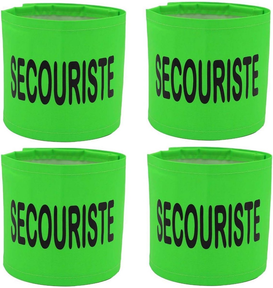 Veiligheidsarmbanden - 4 verstelbare polyester armbanden in groen