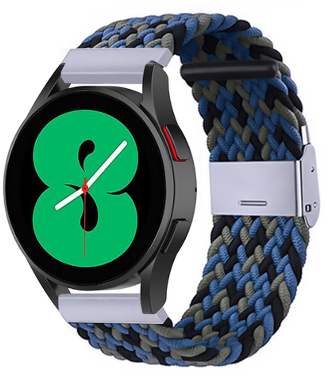 By Qubix - geschikt voor Huawei Watch 5 - 42mm - Braided nylon bandje - Camouflage