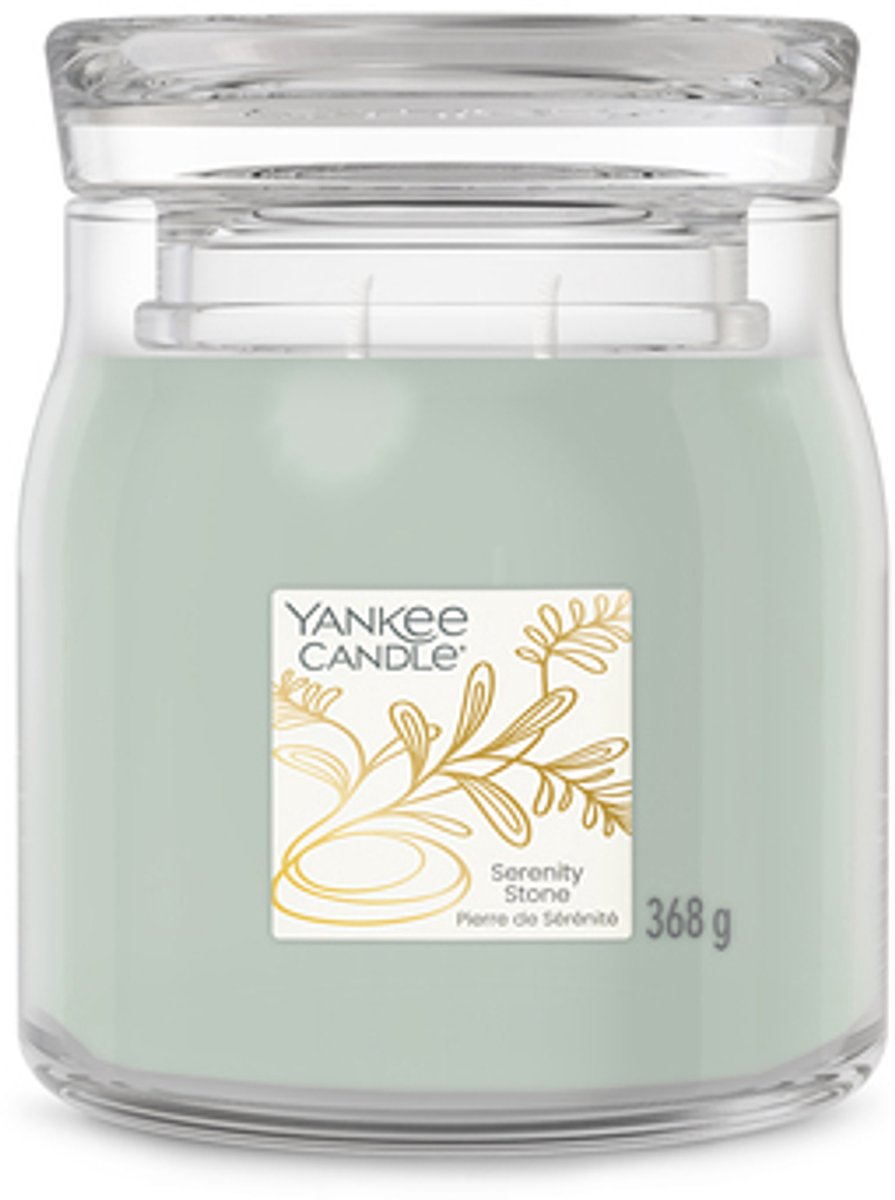 Yankee Candle Little Luxuries - Serenity Stone Medium Jar - tot 50 branduren Groen