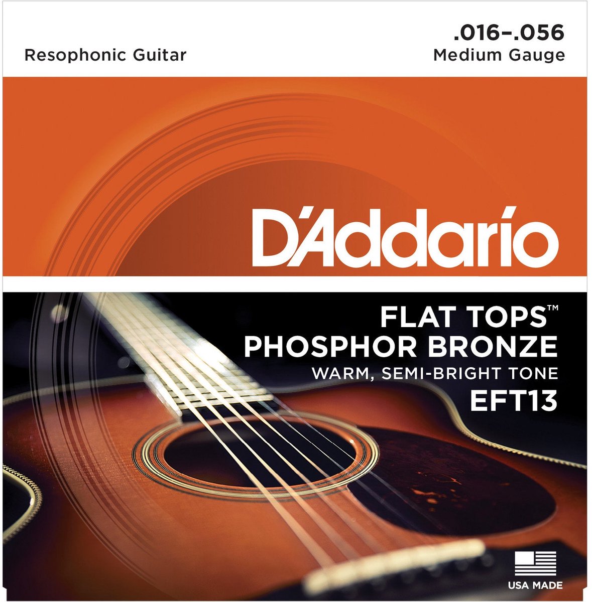 D'Addario EFT13 Flat Tops snarenset voor resonator gitaar