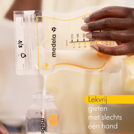 Medela Moedermelk Bewaarzakjes – 50 stuks – Lekvrij – Met Dubbele Sluiting en Schenktuit – BPA‑vrij en recyclebaar