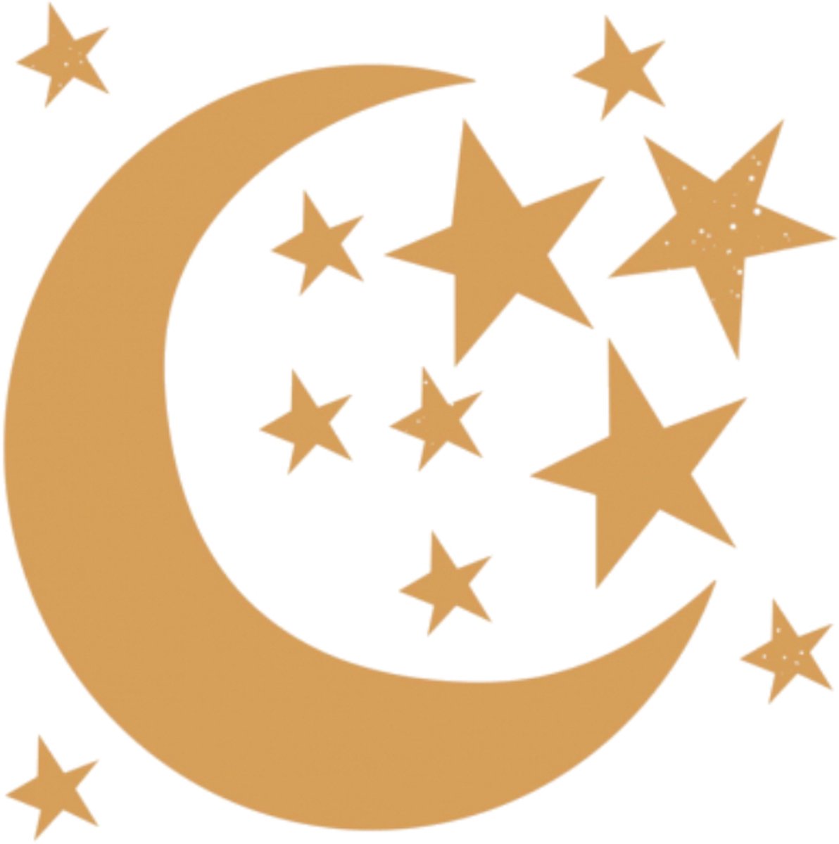 Bibelotte Maan & Sterren Muurstickers Goud