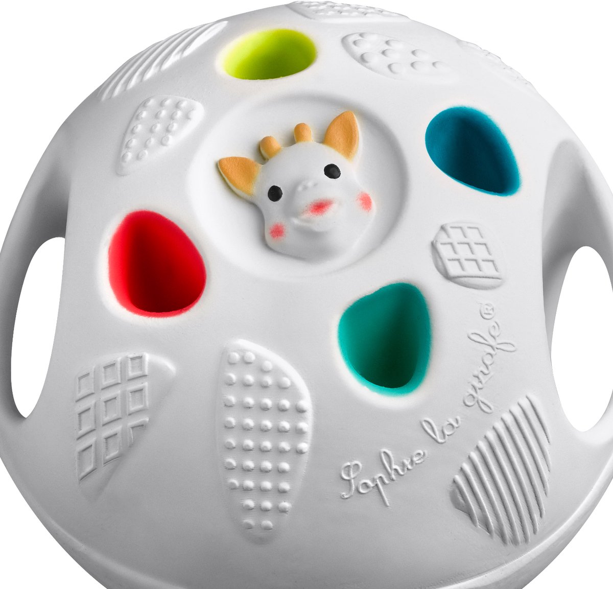 Sophie de giraf So'Pure Senso'Ball - Speelbal - Babyspeelgoed - Speelgoedbal - 100% natuurlijk rubber - OK-Biobased - In gerecyled geschenkdoosje met organic katoenen strikje - Ø9.5 cm — afbeelding 8