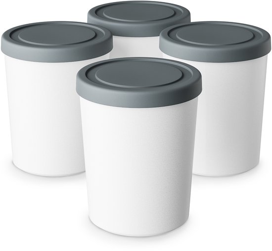 Klarstein ijsbakjes met deksels - set van 4, elk 180 ml, stevig plastic, vaatwasmachinebestendig, lichtgewicht, ijsbakjes voor ijs, yoghurt en slushies, accessoire voor ijsmachines van Klarstein — afbeelding 4