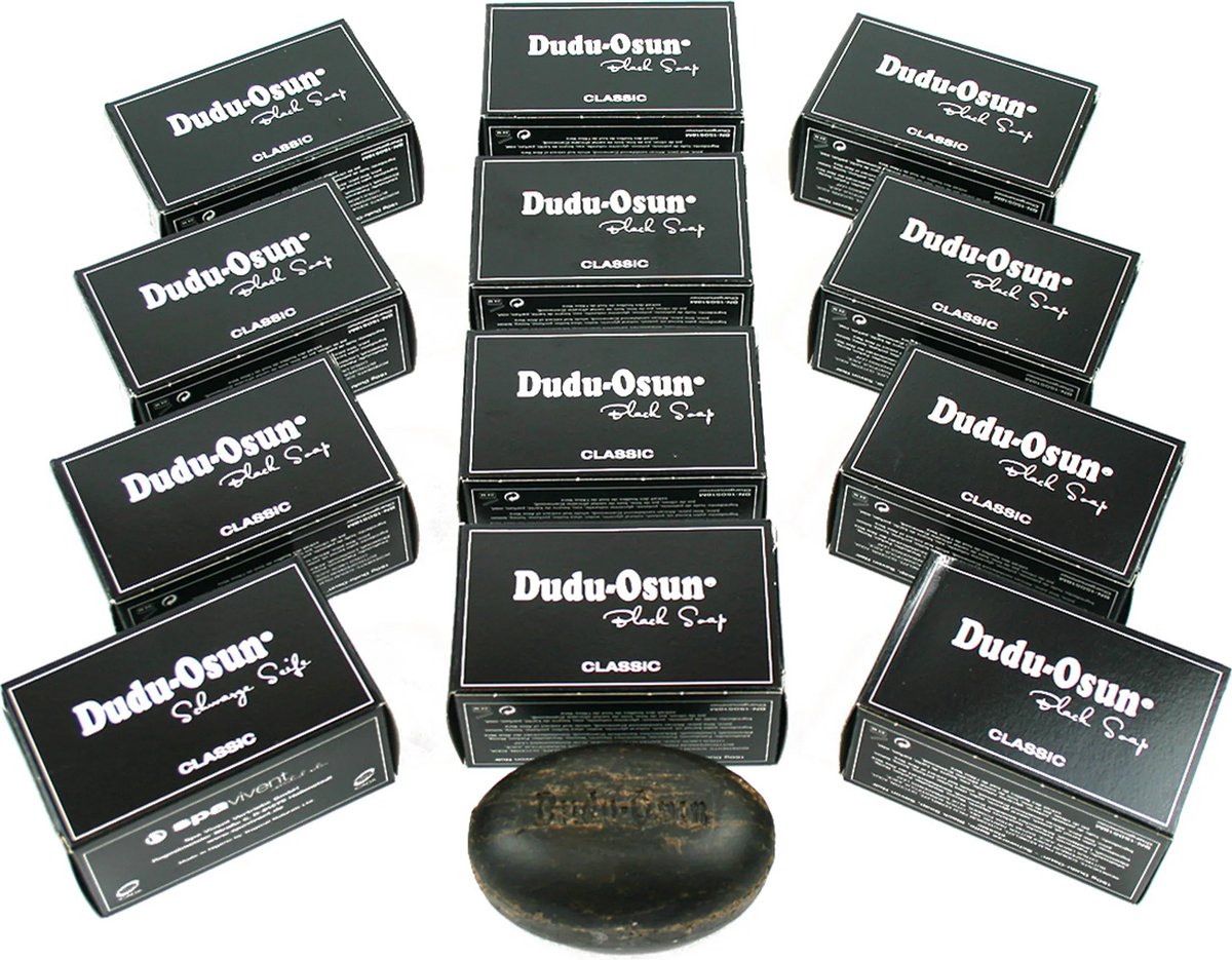 Dudu-Osun Zwarte Afrikaanse Zeep (Black Soap) – Gezichtszeep – 12 x 150 g – Natuurlijke Reiniging & Verzorging