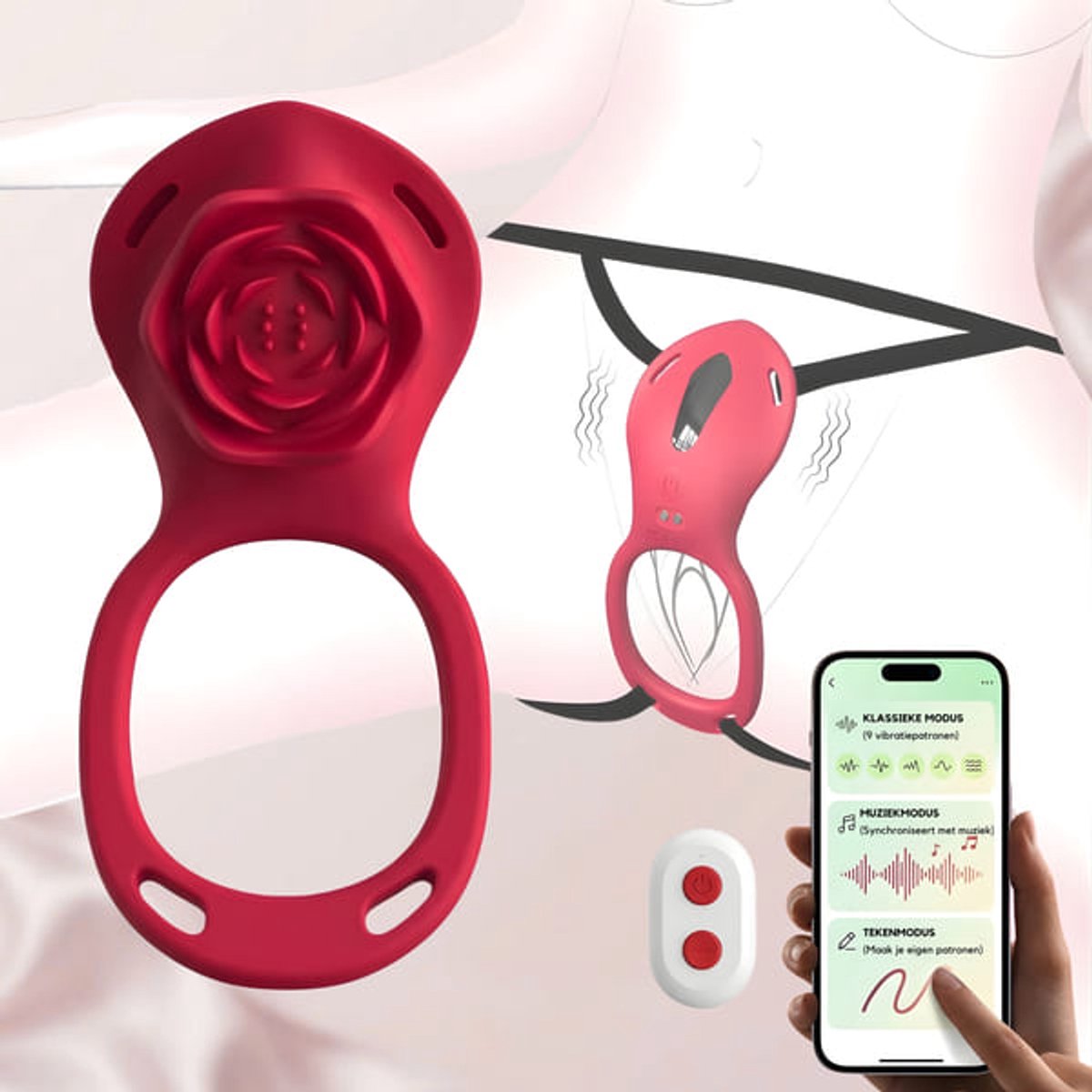 Bodybite - Draagbare Vibrator - Clitoris Stimulator - Vibrator voor Koppels - Sex Toys voor Vrouwen - Stil en Discreet - Waterafstendig - 3 Vibratie Standen - Afstandsbediening en app - Wearable Vibrator - Valentijn cadeautje voor haar - AMORA