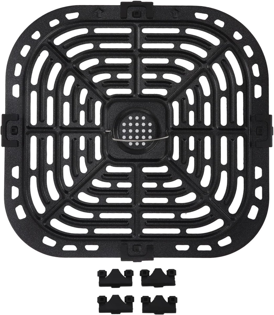 Roestvrijstalen Grillpan 24x23cm voor Luchtfriteuse - Vervangende Crisperplaat