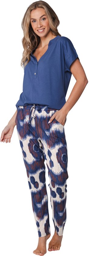 Pastunette - Pyjama - Indigo Flow - Katoen/Modal - Blauw - Maat 38