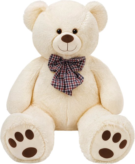 Monzana Knuffelbeer XL - 100cm Staand Pluch - Crème