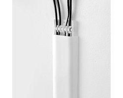 Zelfklevende Kabelgoot- Kabel Opberger - Kabelmanagement - Kabelhouder Geschikt voor Bureau en TV - Kabelbeschermer - Kabel Organiser - Kabelbrug - Cable Management - Kabelgoot - Kabelbinders - Wit
