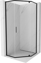 Mexen Exo cabine de douche pentagonale pivotante 90 x 90 cm, transparent, noir - 812-090-090-70-00