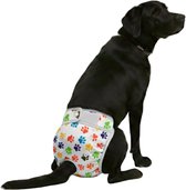 Loopsheidbroekje hond - Pootjes print - Maat XL - Voor grote honden - Herbruikbaar - Hondenluier - Wasbaar