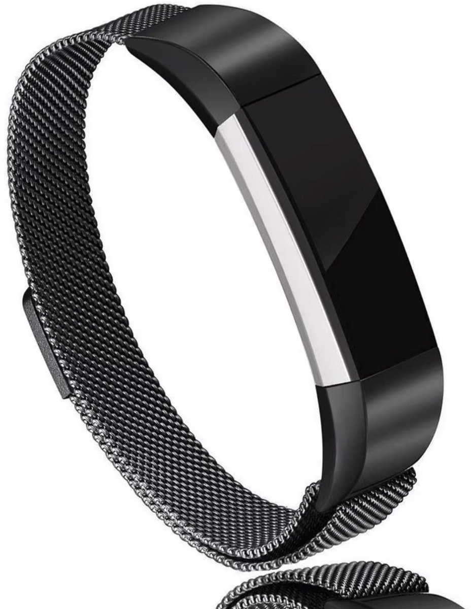Zwart bandje geschikt voor Fitbit Alta / Alta HR - Small - Milanees bandje - Metaal - CHPN