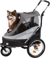 InnoPet Hondenbuggy en Hondenfietskar Sporty Dog Trailer Deluxe Zwart/Zilvergrijs - Maximaal 30 kilo - Inclusief regenhoes