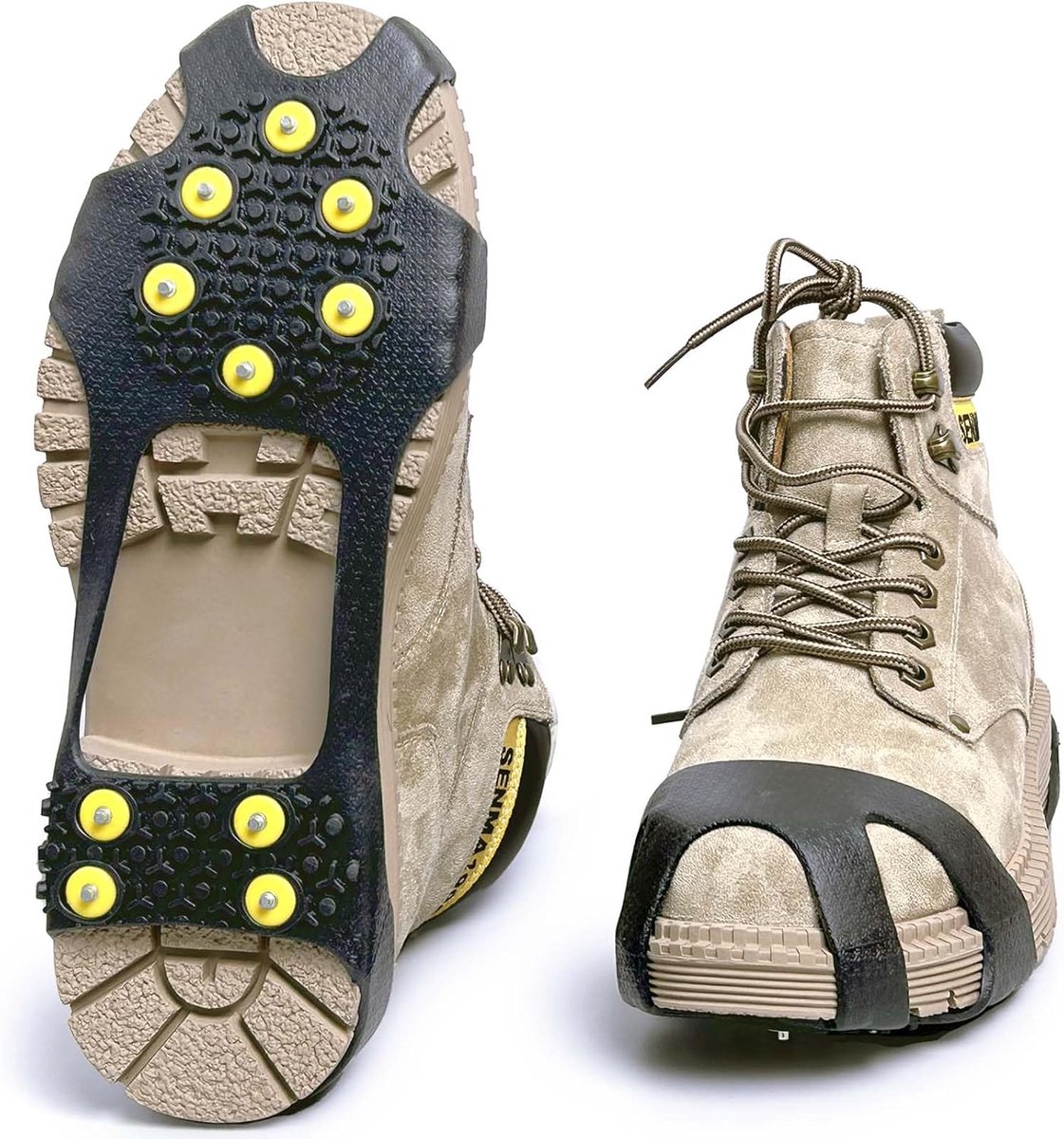 Anti Slip Sneeuwzolen met Sneeuwkettingen - antislip zooltjes of spikes - antislip sneeuwzolen - Veilig lopen op Sneeuw en IJs - Maat S - Schoenmaat 30-35 - Met 10 Spikes voor extra grip