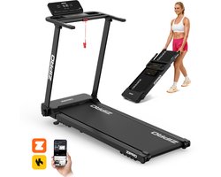 ZIPRO® Forma - Loopband Inklapbaar met Helling - 1-12 km/h Elektrisch - LED-Display - 12 Programma’s - Bluetooth App - Treadmill voor Thuis - Inklapbare met Hellingfunctie - Zwart