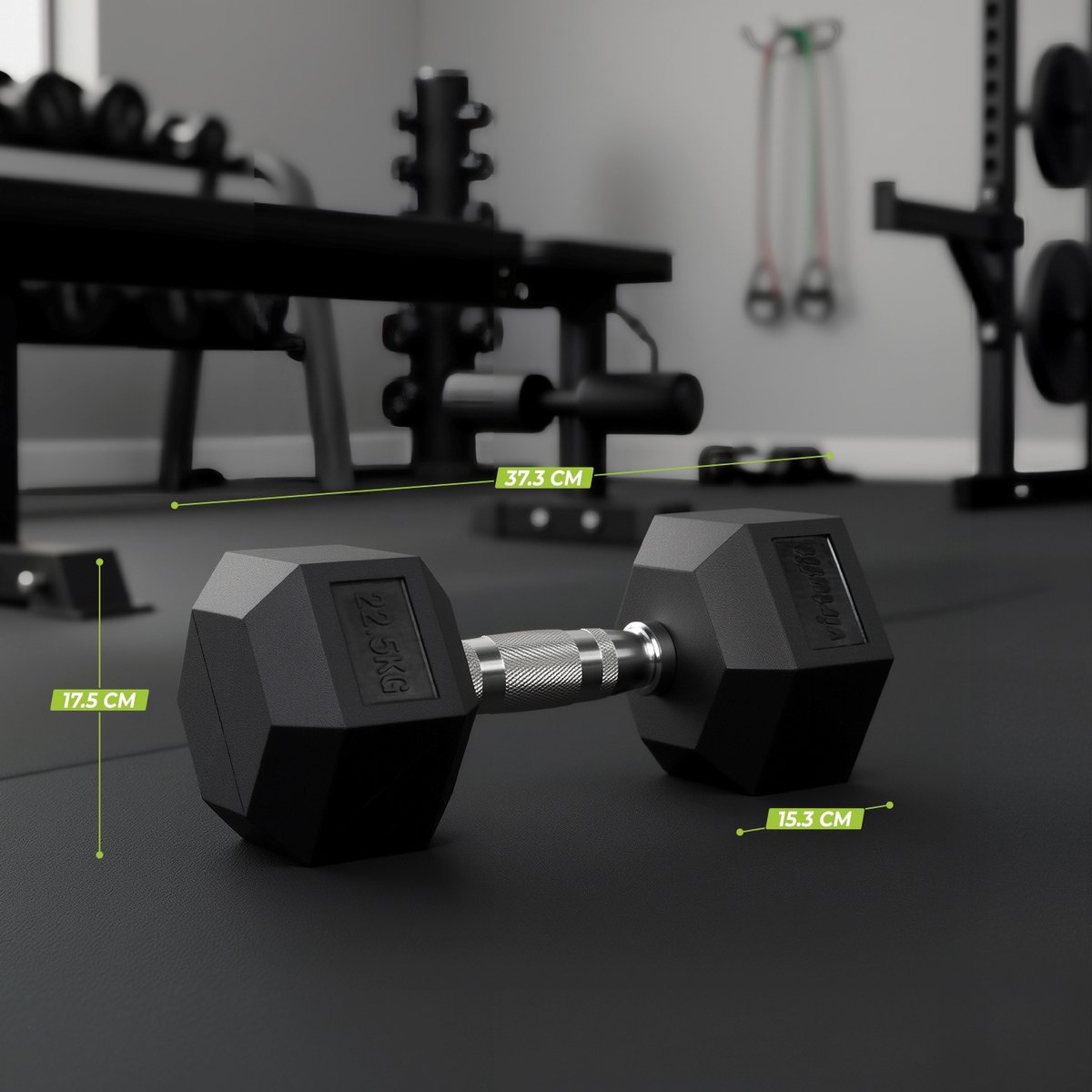 VirtuFit Hexa Dumbbell Pro - 22,5 kg - Hexagon Dumbbell - Duurzaam en Slijtvast - Krachttraining - Gewicht - CrossFit & Fitness - Geschikt voor Beginners en Professionals - Per Stuk Verkocht – foto 7