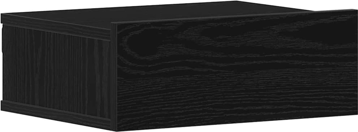 vidaXL Nachtkastje - zwevend - 40x32x15 - cm - bewerkt - hout - zwart - eiken zwarte eik