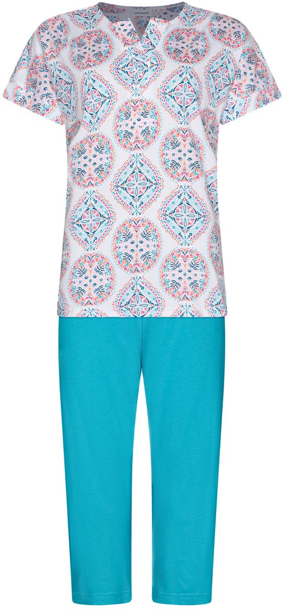 Pastunette Pyjama - Ipanema - Katoen/Modal - Turquoise/Wit