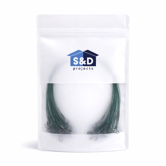 S&D - Fil de pêche en acier - 50 pièces - Vert - 14 kg 25 cm - La pêche - Pour la pêche des carnassiers aux appâts artificiels