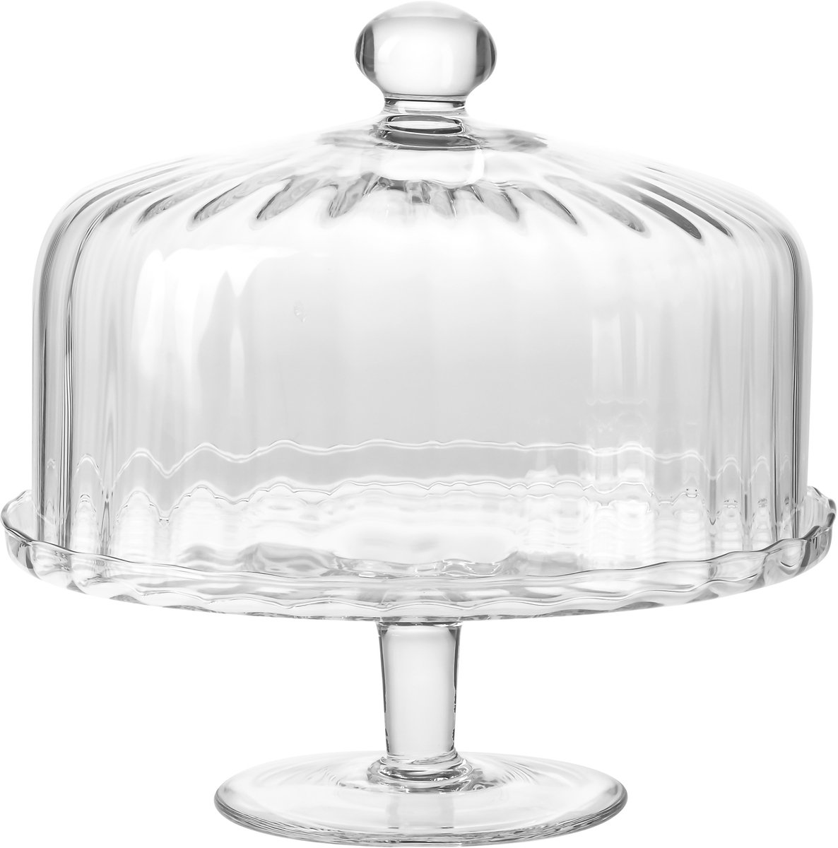 Krosno Glazen Taartplateau met Stolp – 32 x 31,5 cm – Gemstone Collectie – Handgemaakt Loodvrij Kristalglas – Voor Taarten, Desserts, Gebak & Kazen – Luxe & Elegant – Handwas Aanbevolen