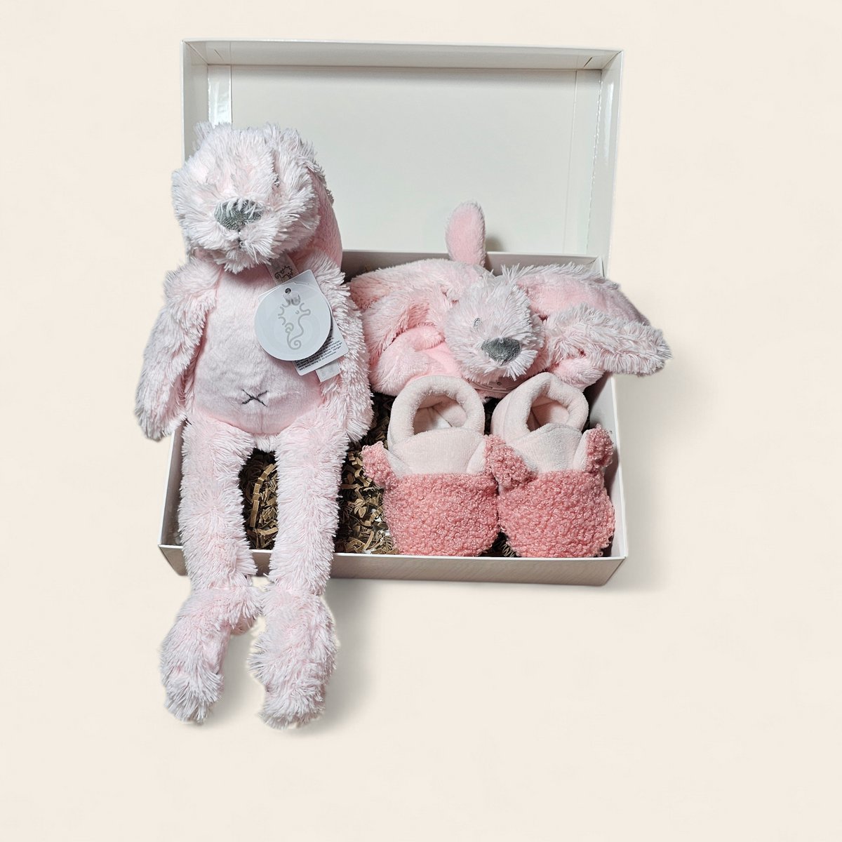 Luxe kraamcadeau meisje – met Richie Tuttle, Richie knuffel 28 cm en slofjes