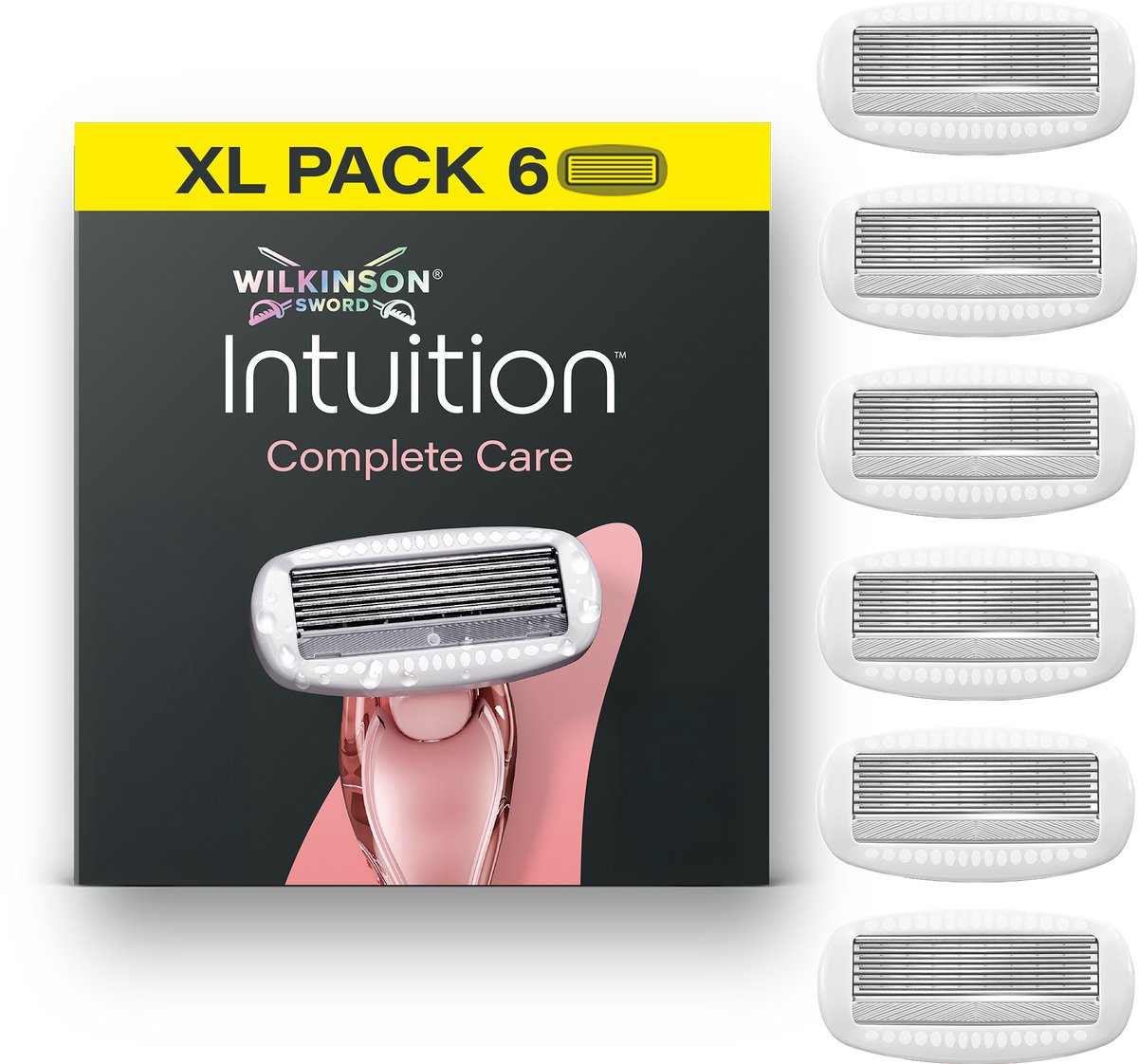 Wilkinson Sword Intuition Complete Care Navulmesjes voor vrouwen, Hydro-Boost-serum, 6 navulmesjes