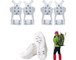 2 paar L 40~45 | IJsklauwen | Antislip sneeuwgrepen | ijsklauwen met reflecterende hielen | winterse grip voor schoenen, sneeuwgrijpers, stijgijzers, veilig lopen, perfect voor wandelen, kamperen, vissen en andere winterse buitenactiviteiten|Cyslmuk®