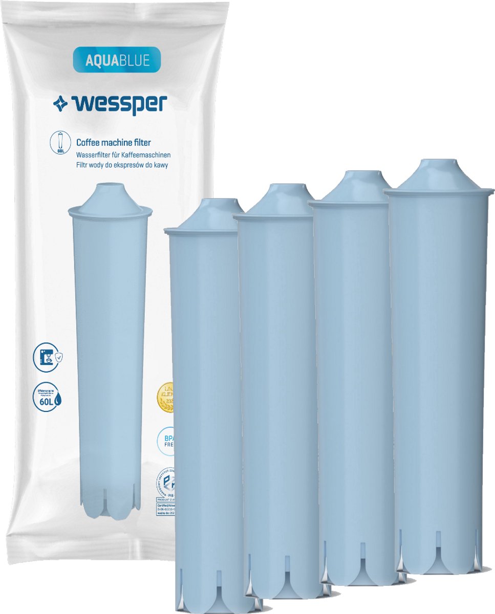 Wessper - waterfilter voor Jura koffiemachines - Claris blue - Filter 71311 - 67007 - 71312 Impressa Micro Giga C F J Z - 4 stuks