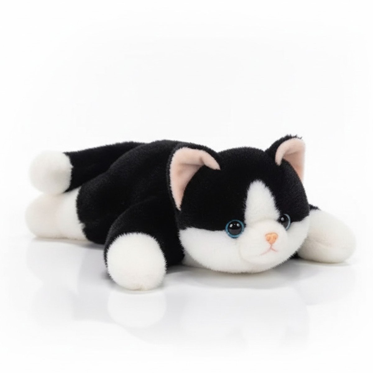 Creasowl® Leuke Realistische Kat Knuffel 30cm – Liggend & Pluizig – Zachte Pop met Gewogen Pootjes – Simulatie Dierenspeelgoed – Verjaardag & Kerstcadeau