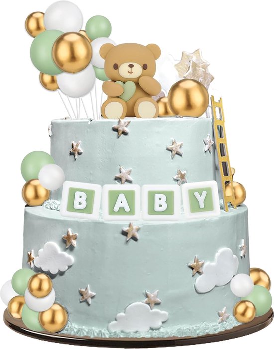 Beer Geslacht Onthullen Decoraties Blauw - Jongen of Meisje Beer Achtergrond, Cake Topper, Banner, Cupcake Toppers voor Zwangerschap Viering Baby Shower Pasgeboren Feest
