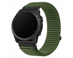 Nylon bandje - geschikt voor Garmin Fenix 3 / 5X (Plus) / 6X (Pro) / 7X (Pro) / 8 (51 mm) / Tactix (7) / Descent Mk 51 mm / Instinct 2x / 3 - 50mm / D2 / Epix Pro 2 (51 mm) - army