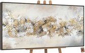 YS Peinture - Toile peinte à la main - Décoration murale abstraite - or - Art - Décoration murale salon - Décoration chambre - Accessoires de chambre - Peintures abstraites sur toile - toile de peinture Gris 140x70