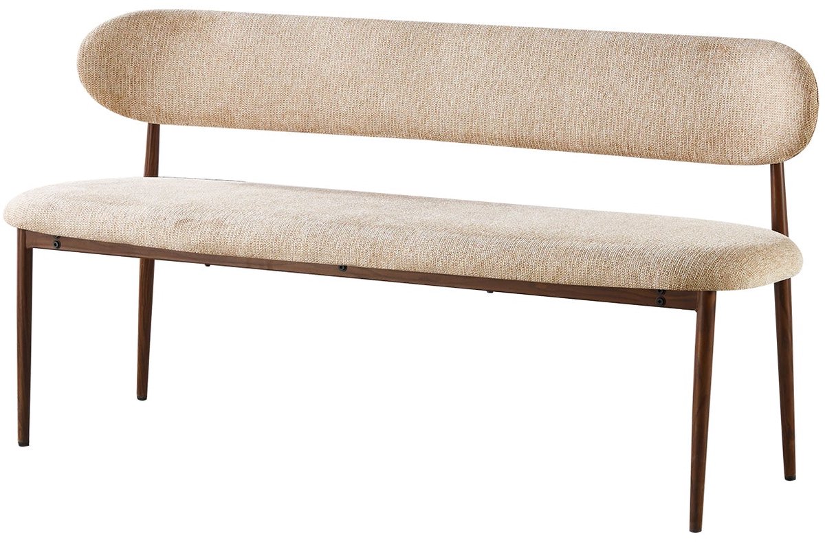 Eetkamerbank Japandi 160cm bruin Reika walnoot japanse stijl eetbank